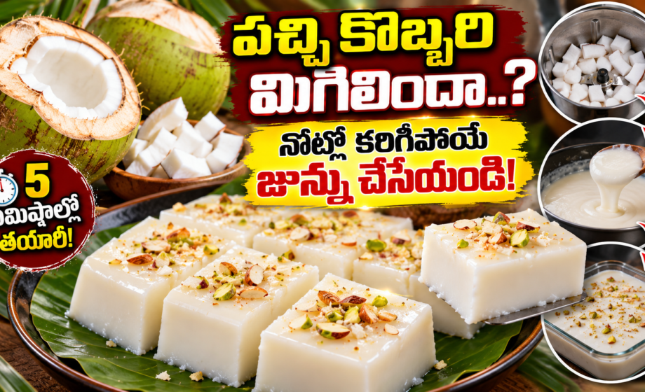 పచ్చి కొబ్బరి మిగిలిందా? నోట్లో కరిగిపోయే జున్ను చేసేయండి!
