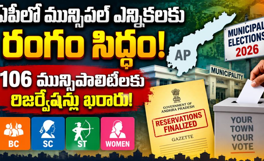 106 మున్సిపాలిటీల రిజర్వేషన్లు ఖరారు